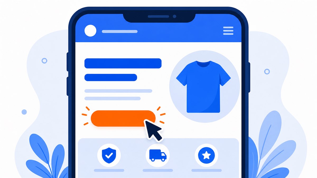 Minh hoạ phần đầu trang landing page với tiêu đề đánh trúng nỗi đau và nút bấm nổi bật