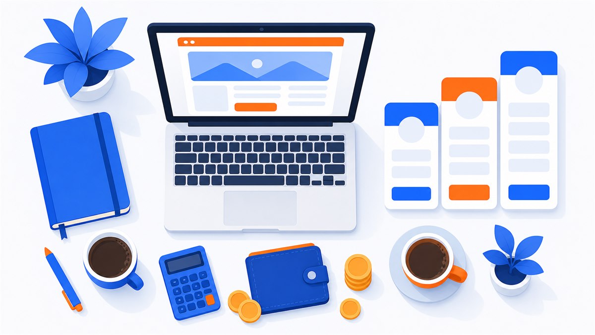 Minh hoạ chi phí làm website với các mức giá cho landing page, web doanh nghiệp và web bán hàng