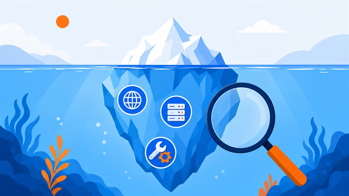 Minh hoạ các khoản phí ẩn của chi phí làm website gồm tên miền, hosting và bảo trì