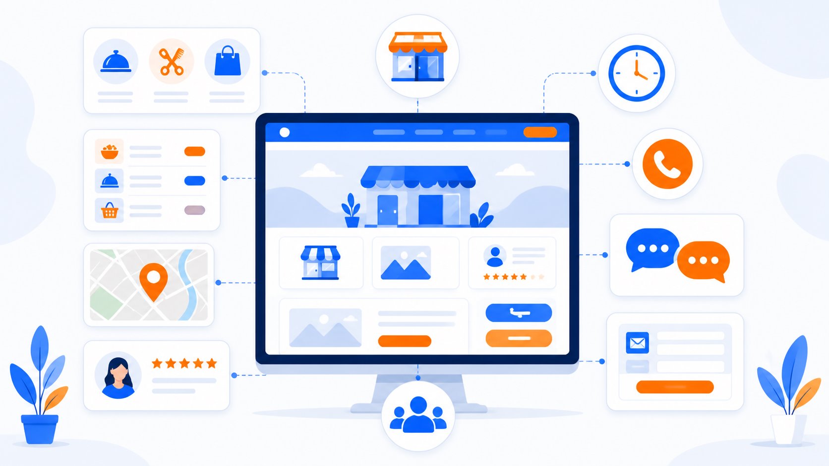Minh hoạ các phần cần có trên website cho hộ kinh doanh