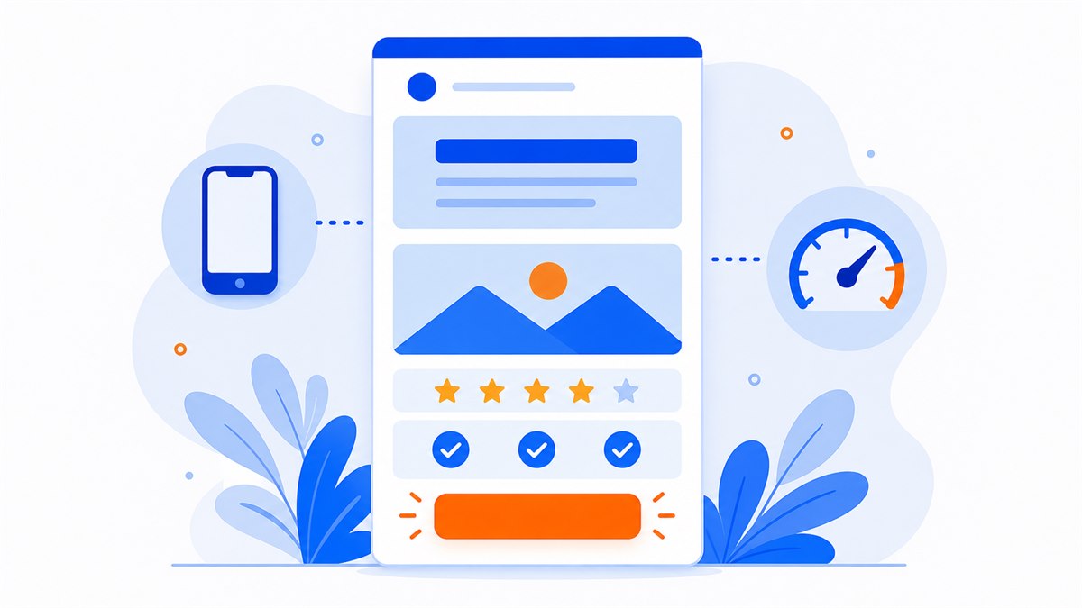 Các thành phần của một landing page là gì tốt: tiêu đề, ảnh thật, đánh giá và nút bấm