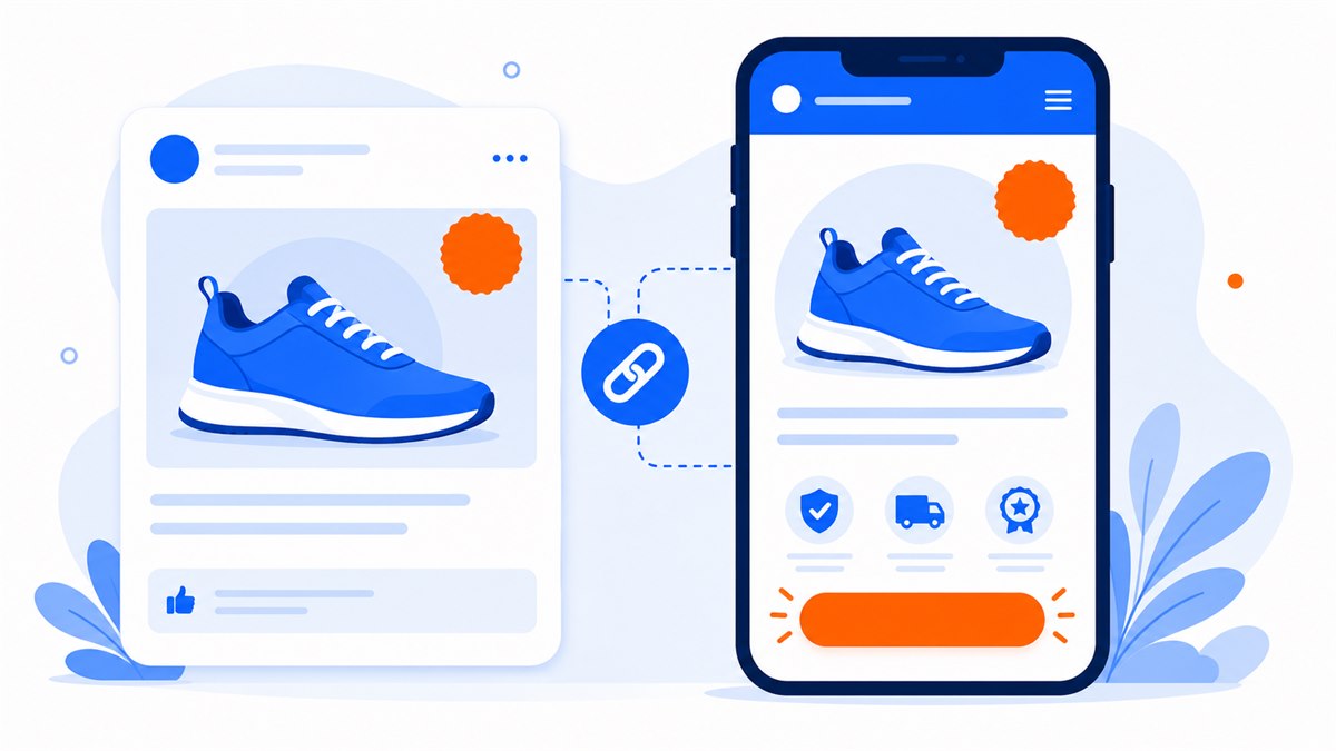 Minh hoạ khớp thông điệp giữa mẩu quảng cáo và landing page quảng cáo