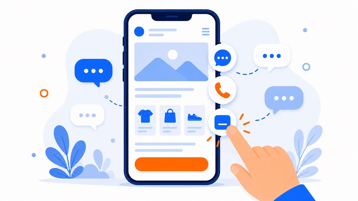 Minh hoạ tích hợp Zalo vào website cùng nút Messenger, gọi nhanh và form liên hệ trên điện thoại
