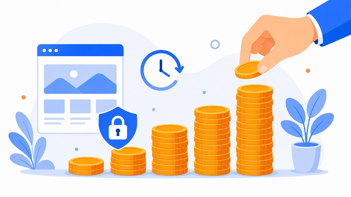Minh hoạ phí thuê bao website kéo-thả cộng dồn theo từng tháng