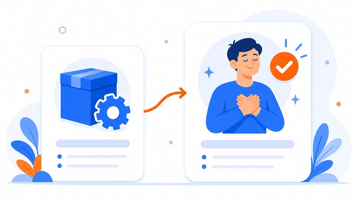 Sơ đồ đổi tính năng sản phẩm thành lợi ích cụ thể cho khách