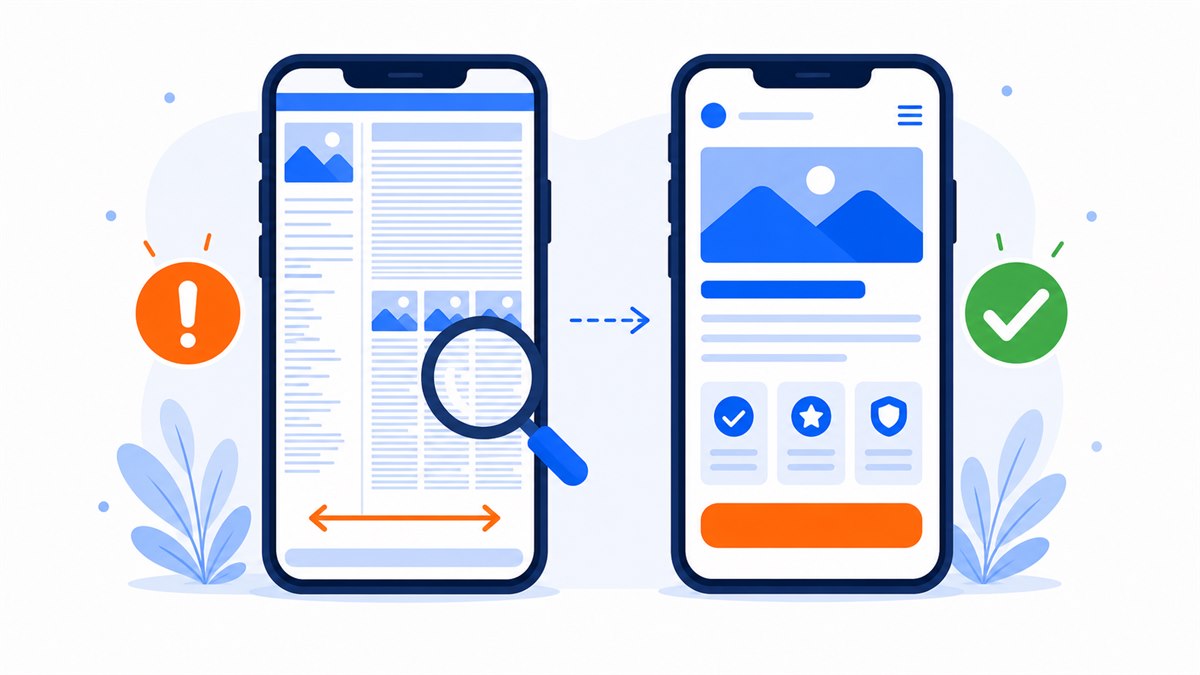 So sánh website chuẩn mobile với web hiển thị xấu phải zoom và kéo ngang trên điện thoại