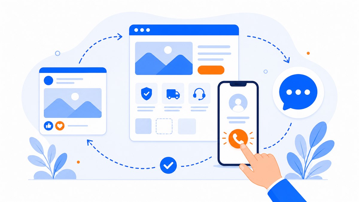Minh hoạ kết hợp fanpage, website và Zalo để chốt đơn cho người bán Việt Nam